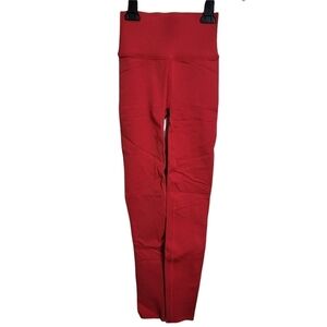 Fabletics Red Scupltknit Athletic Activewear Yoga Leggings XXS